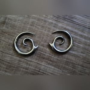 Spiral Twirl Fang Stainless Steel Tapered Expander Earrings Body Jewelry